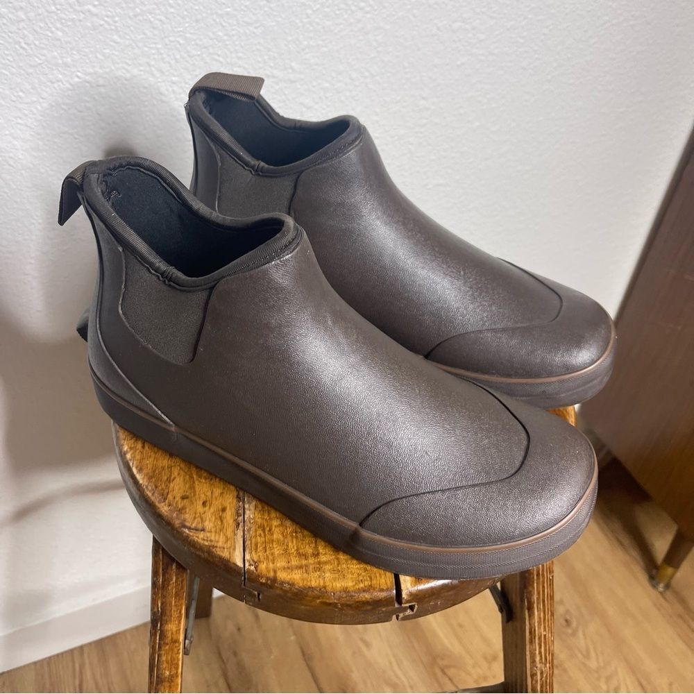 Women’s Size 9 Brown Mauve Slip-On Shoes Outdoor Waterproof Rubber Rain Boots